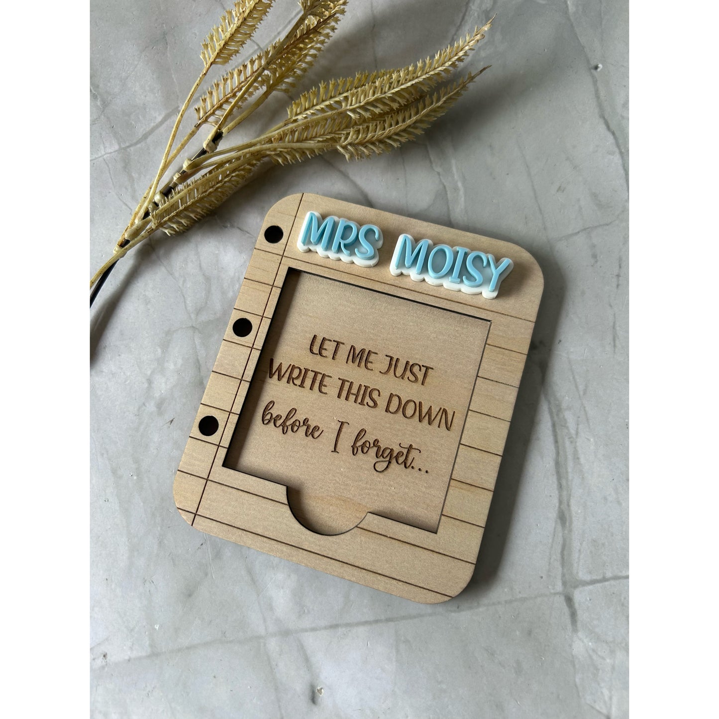 Personalised Sticky Note Holder