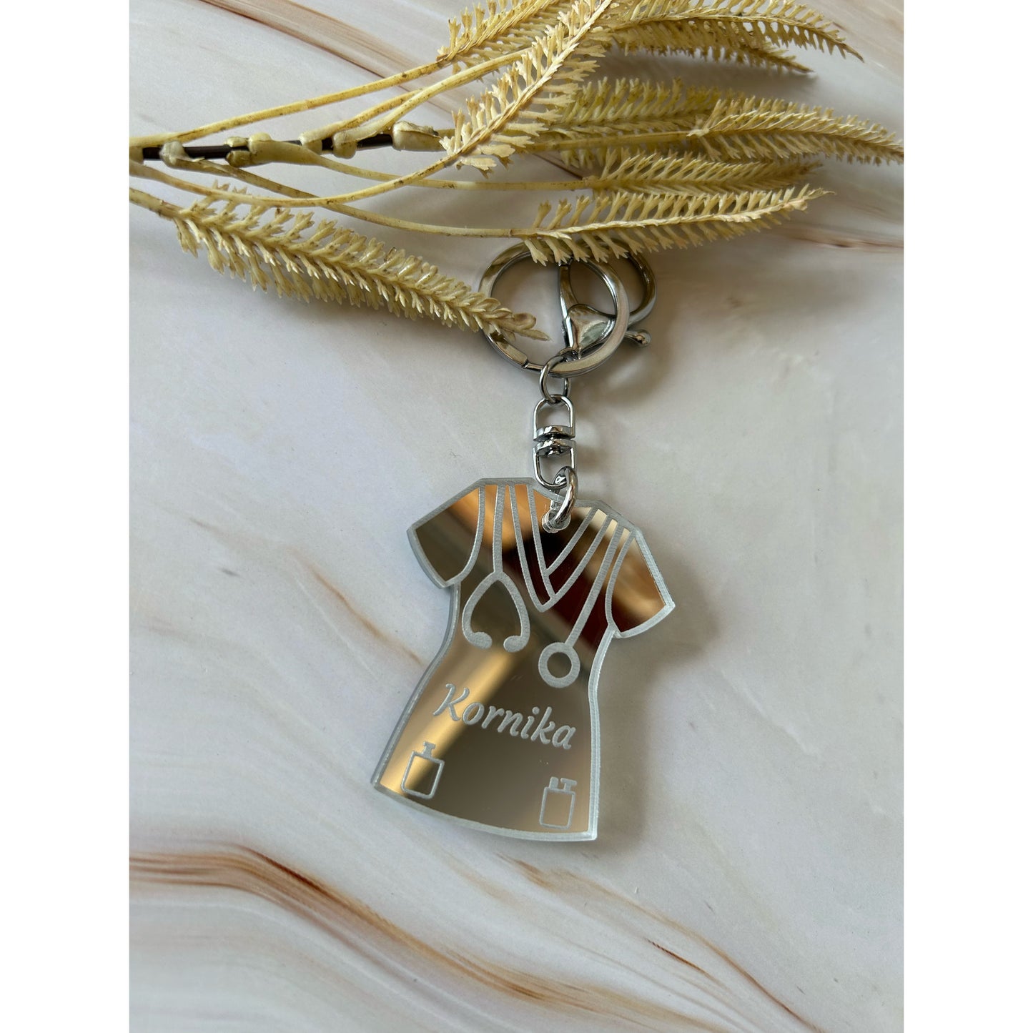 Female Nurse Scrubs Keychain