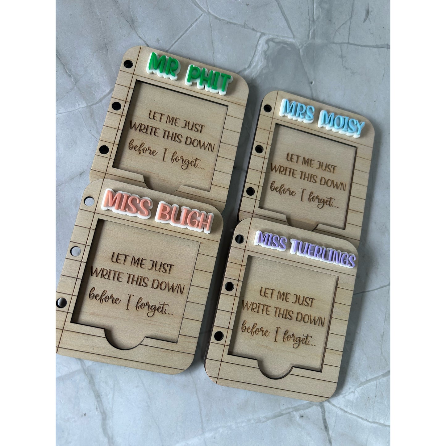 Personalised Sticky Note Holder