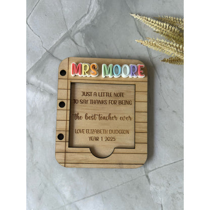 Personalised Sticky Note Holder - Custom Text