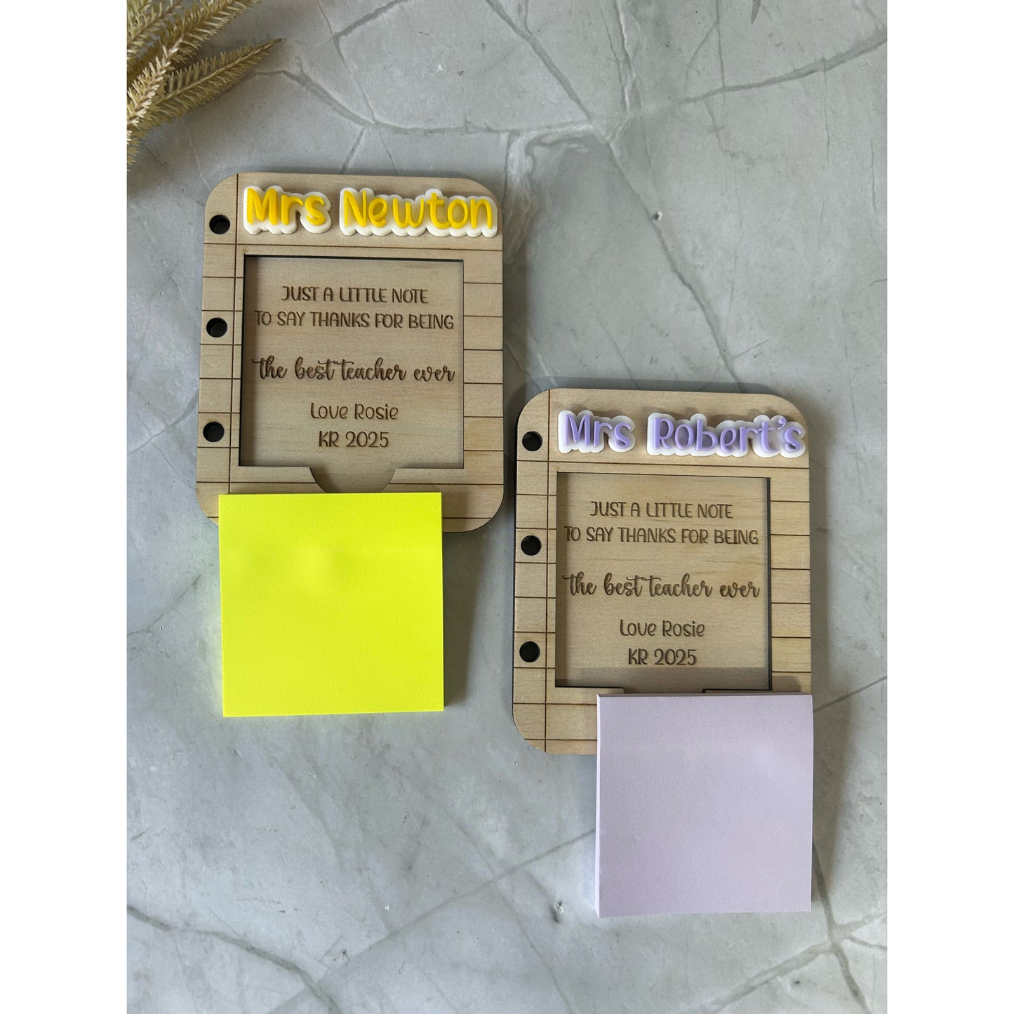 Personalised Sticky Note Holder - Custom Text