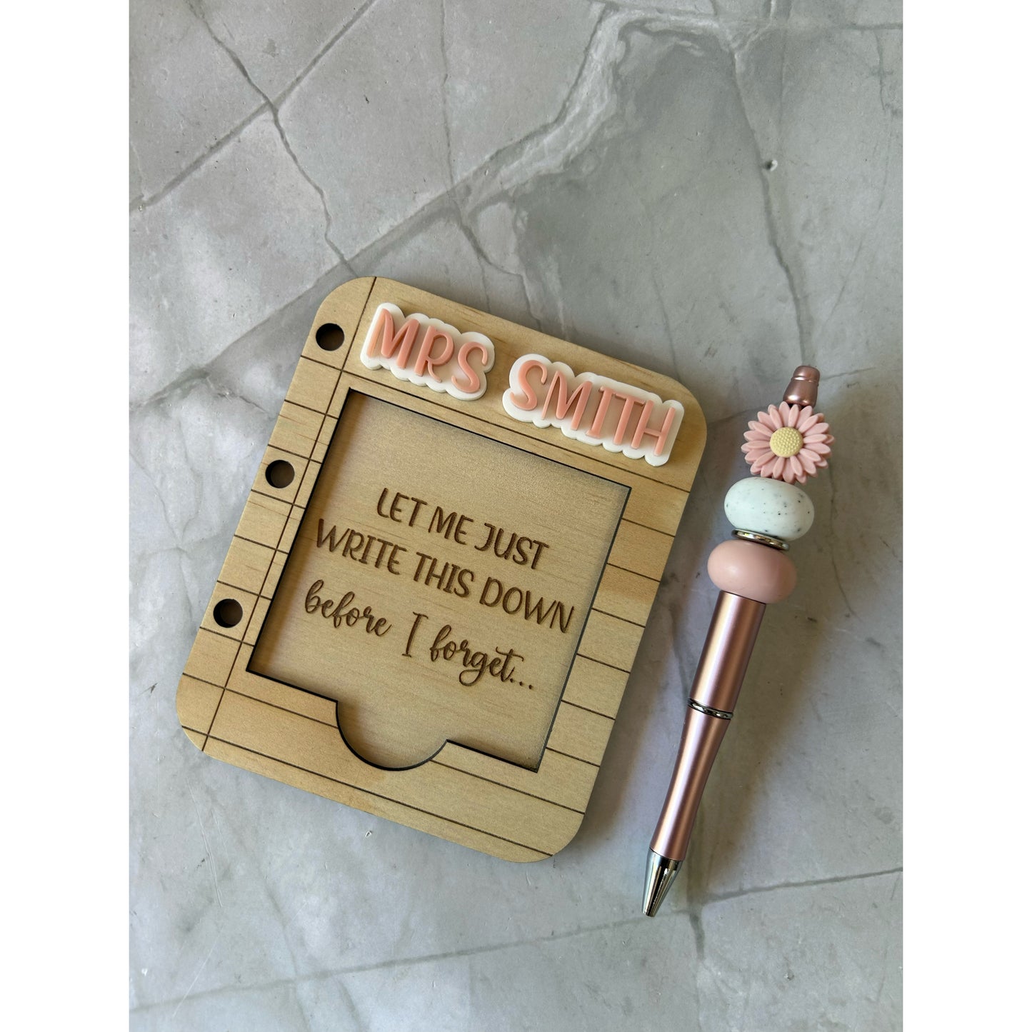 Personalised Sticky Note Holder