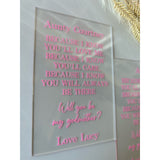 Clear Proposal Plaque