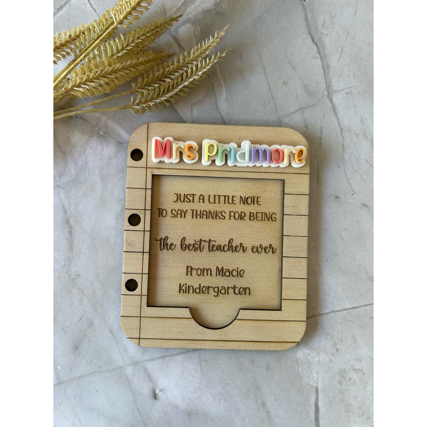 Personalised Sticky Note Holder - Custom Text