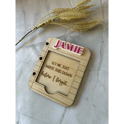 Personalised Sticky Note Holder