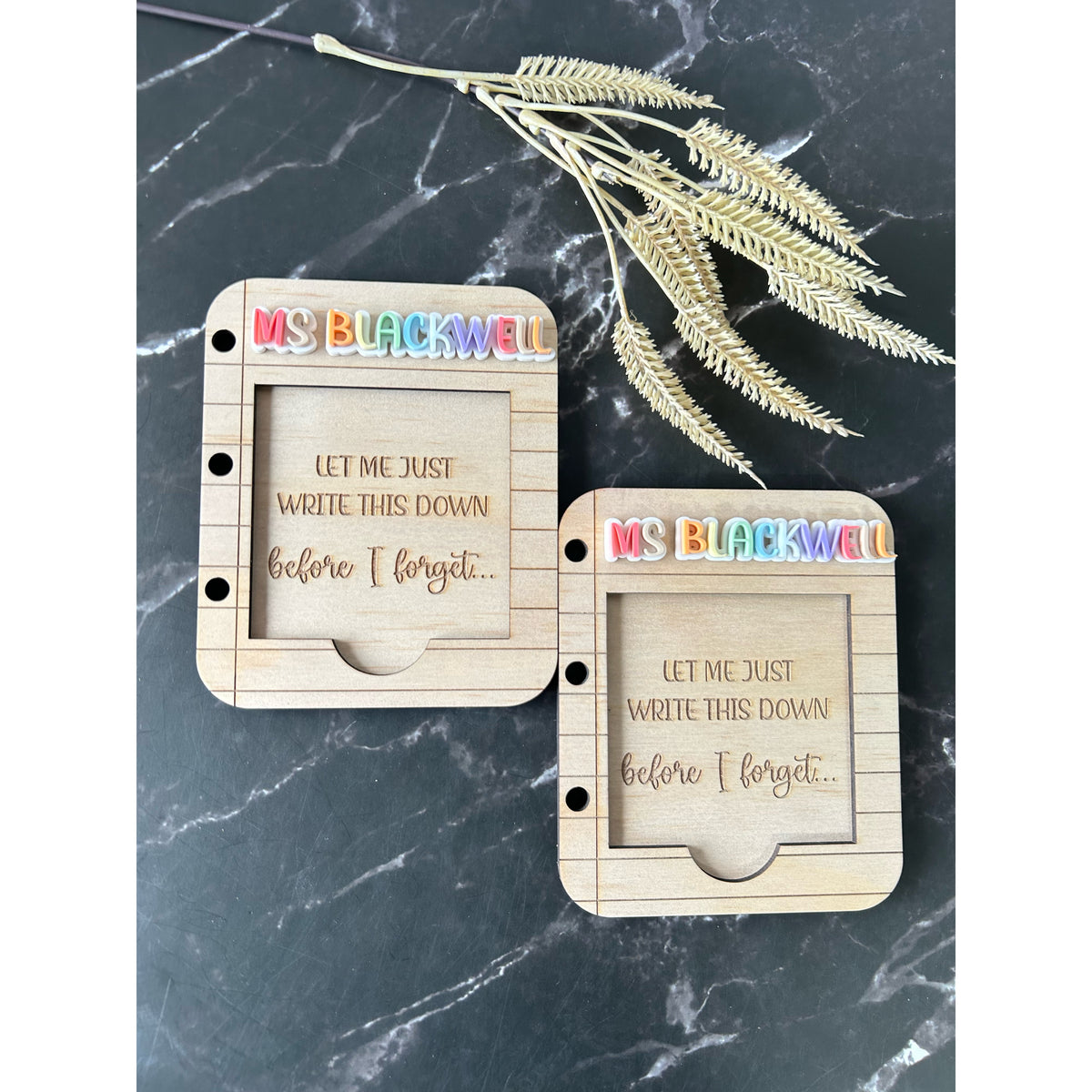 Personalised Sticky Note Holder