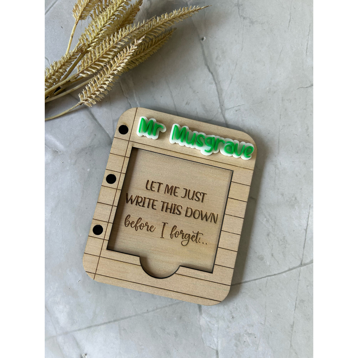 Personalised Sticky Note Holder