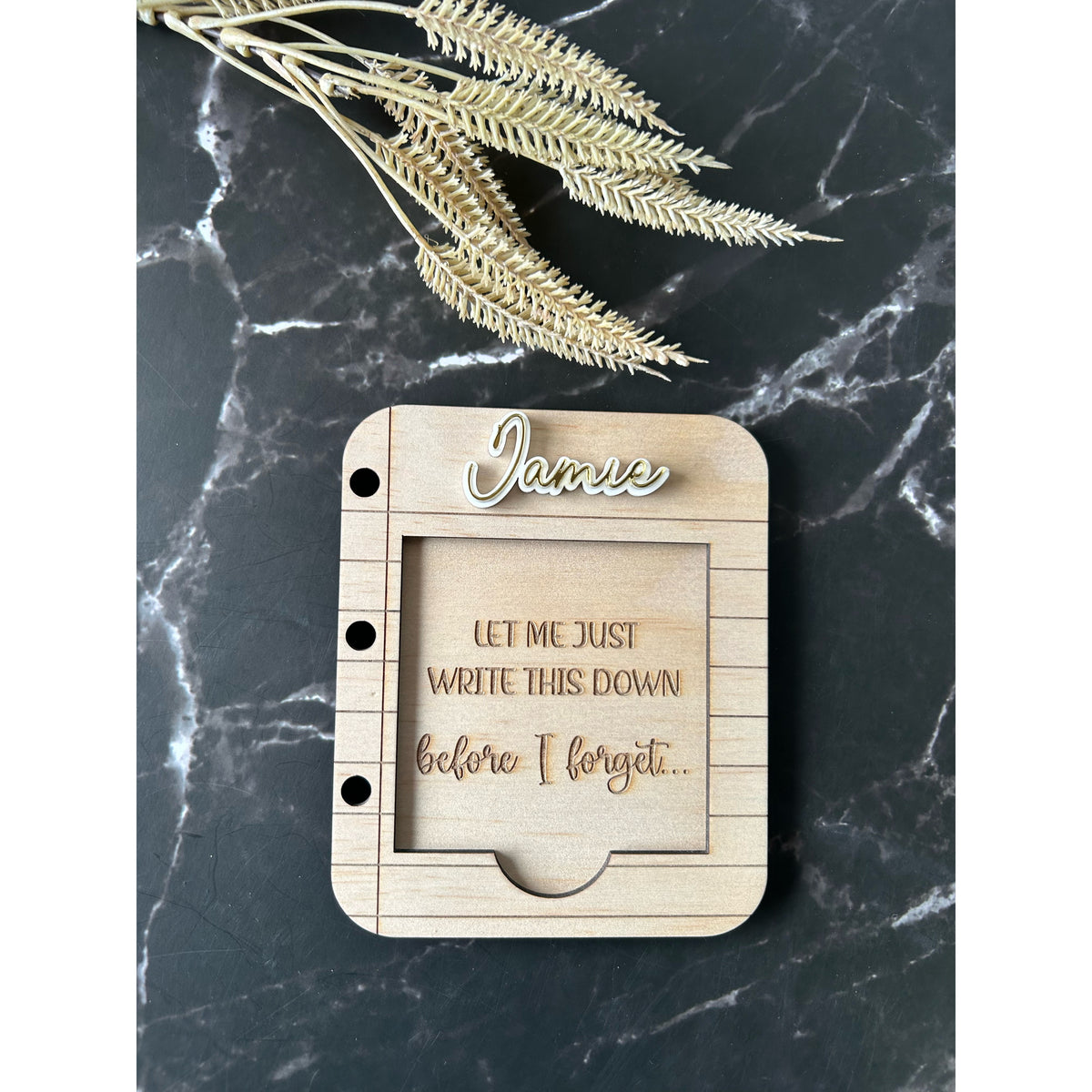 Personalised Sticky Note Holder