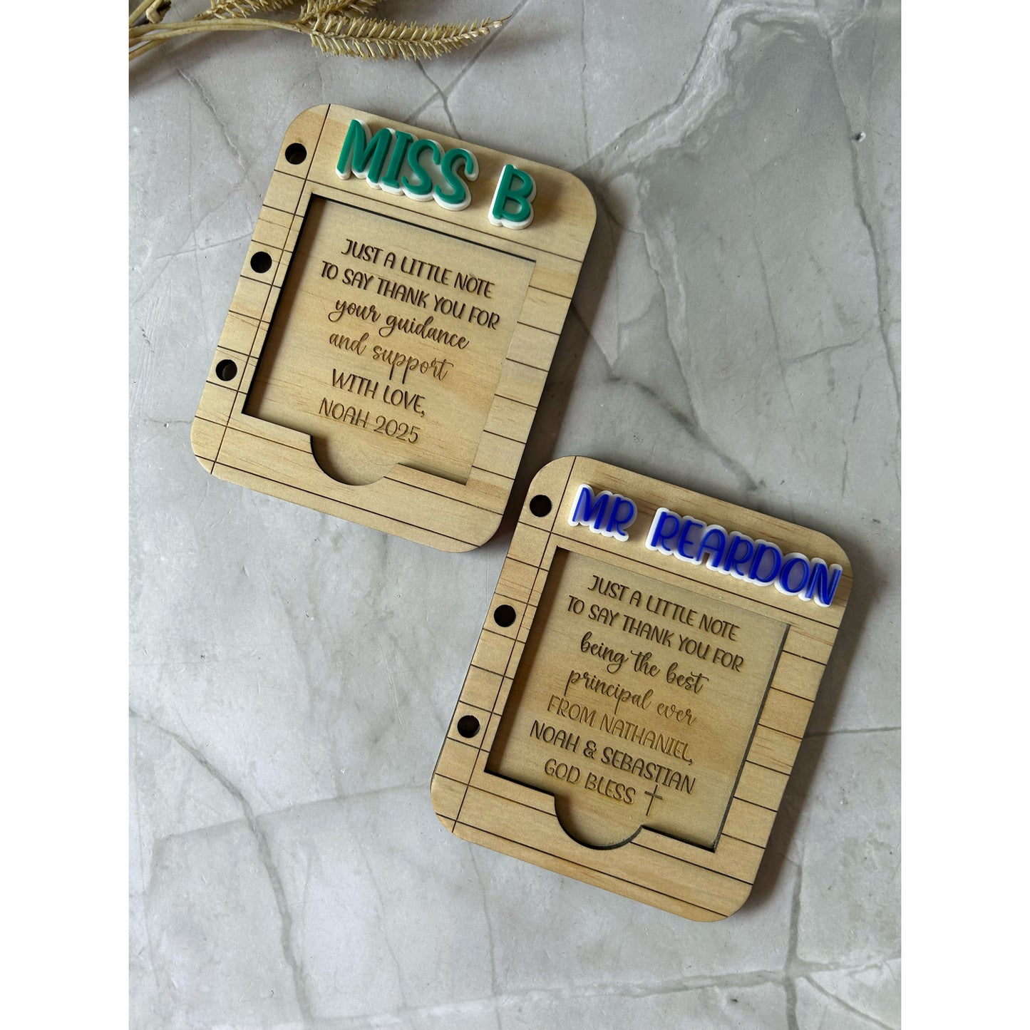 Personalised Sticky Note Holder - Custom Text
