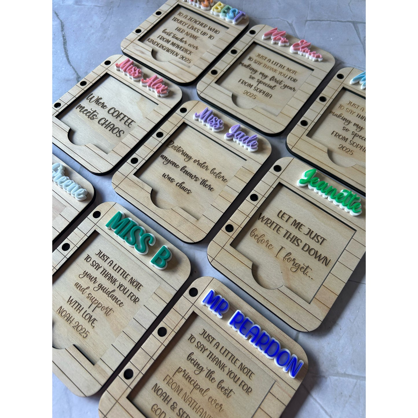 Personalised Sticky Note Holder - Custom Text