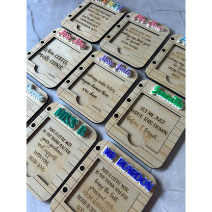 Personalised Sticky Note Holder - Custom Text