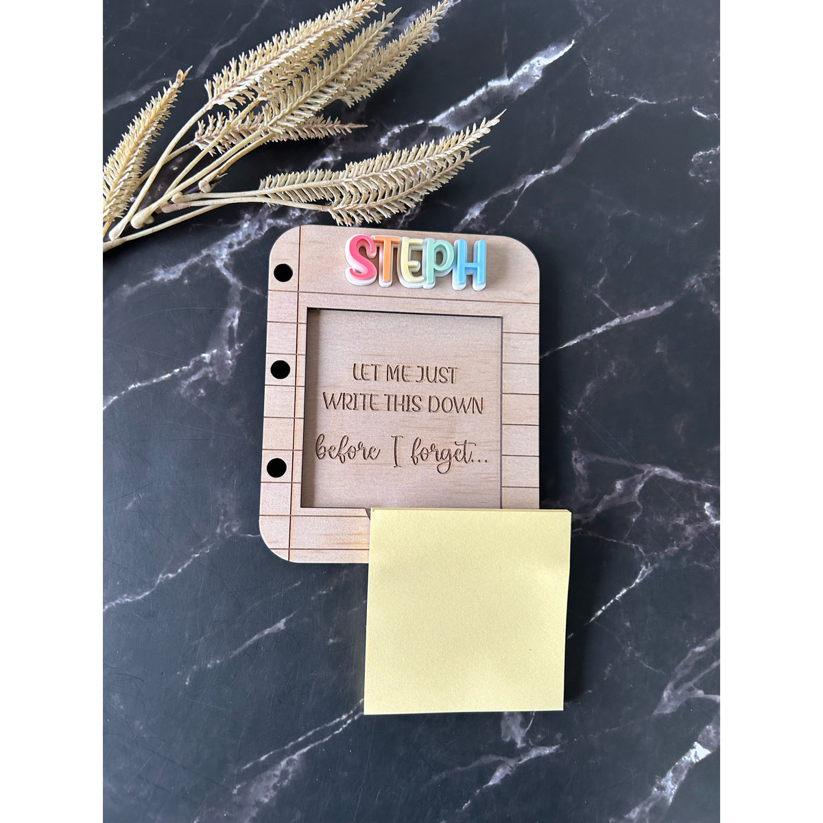 Personalised Sticky Note Holder