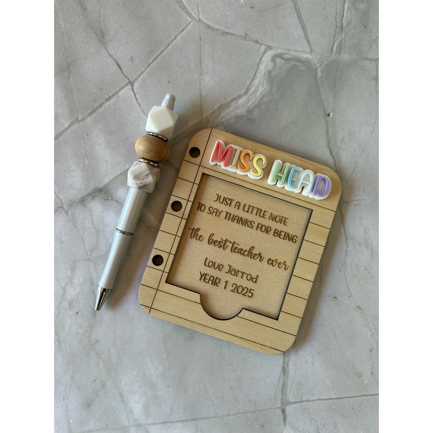 Personalised Sticky Note Holder - Custom Text