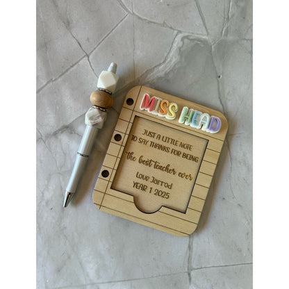 Personalised Sticky Note Holder - Custom Text