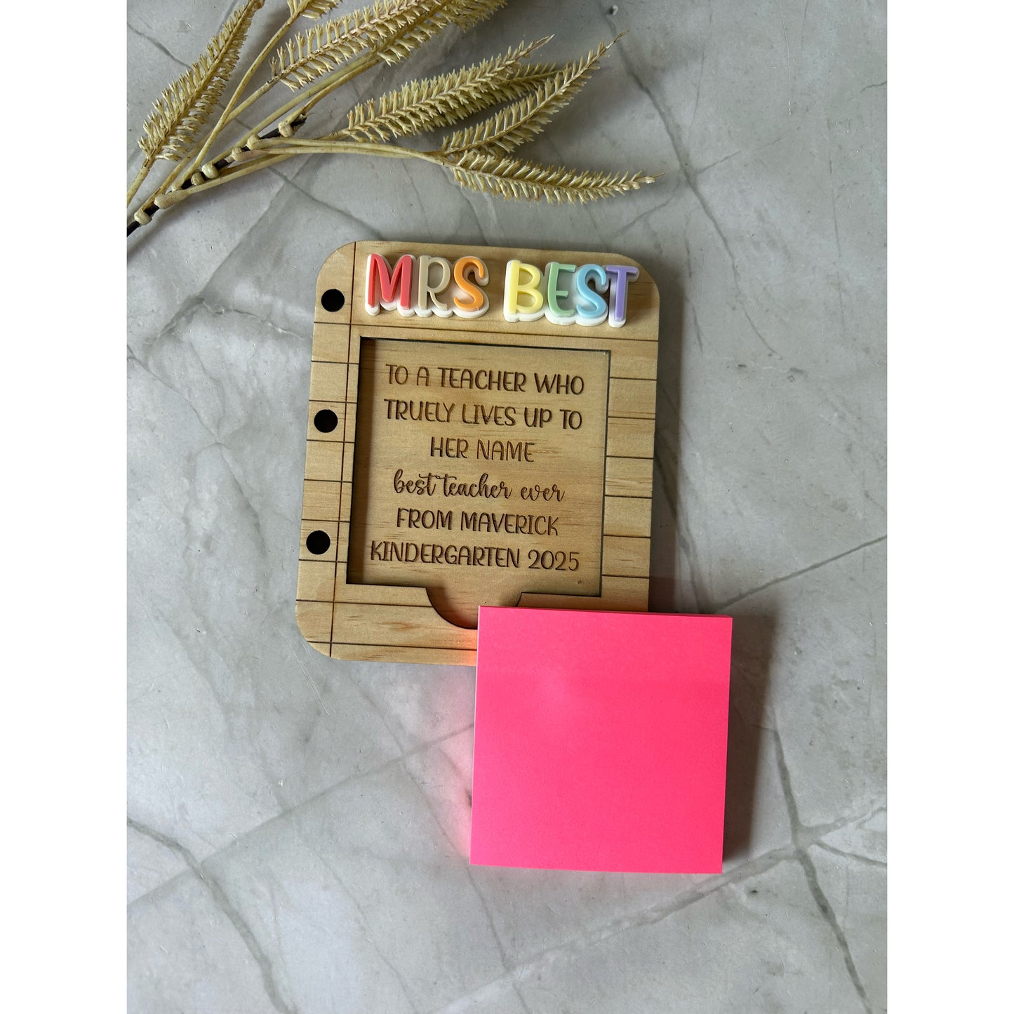 Personalised Sticky Note Holder - Custom Text