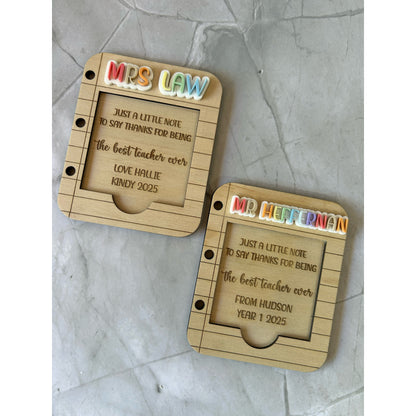 Personalised Sticky Note Holder - Custom Text