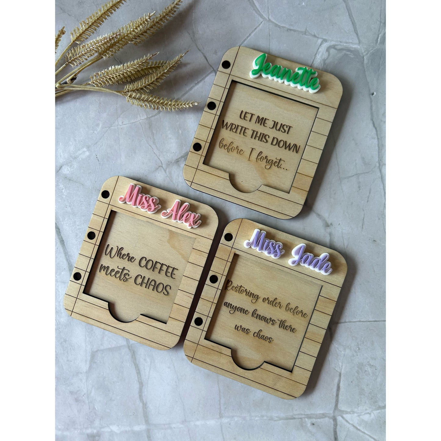 Personalised Sticky Note Holder - Custom Text