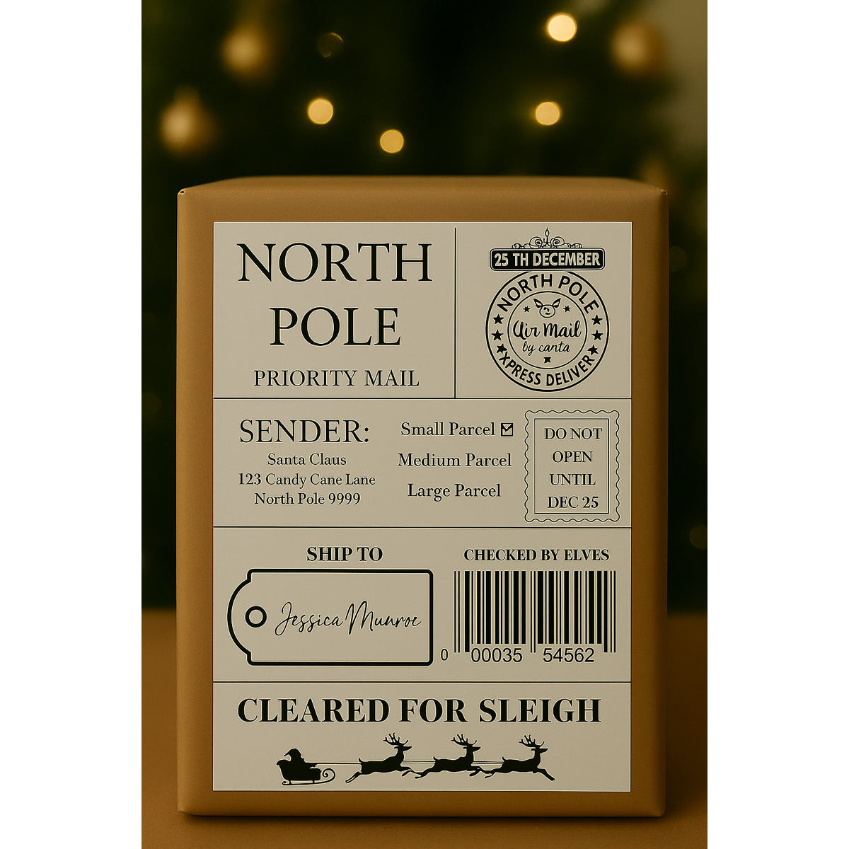 North Pole Priority Mail Labels - Pk 6