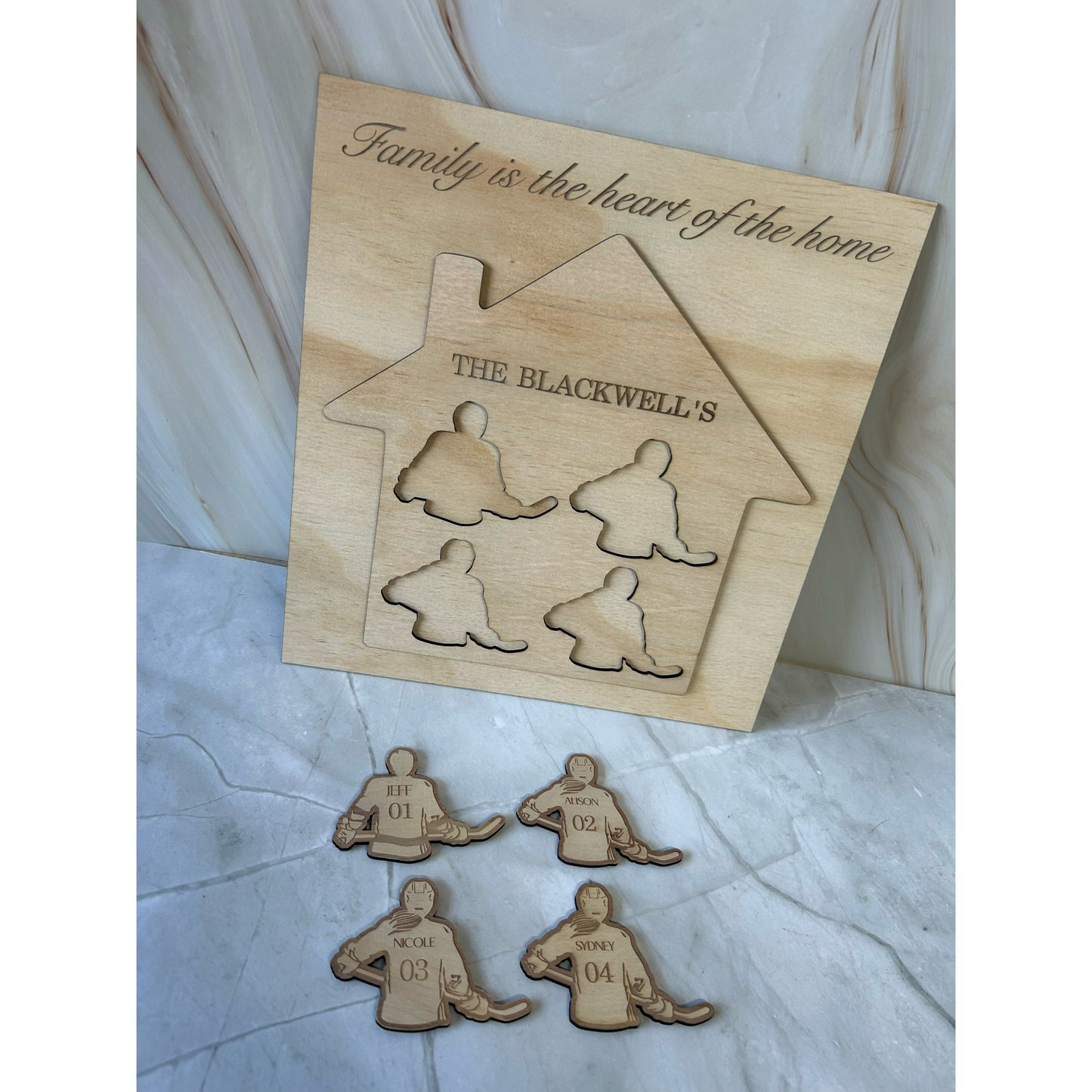 Hockey Family Puzzle Plaque