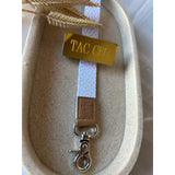 Pink Leaves Fabric Lanyard