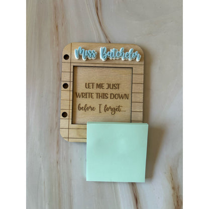 Personalised Sticky Note Holder