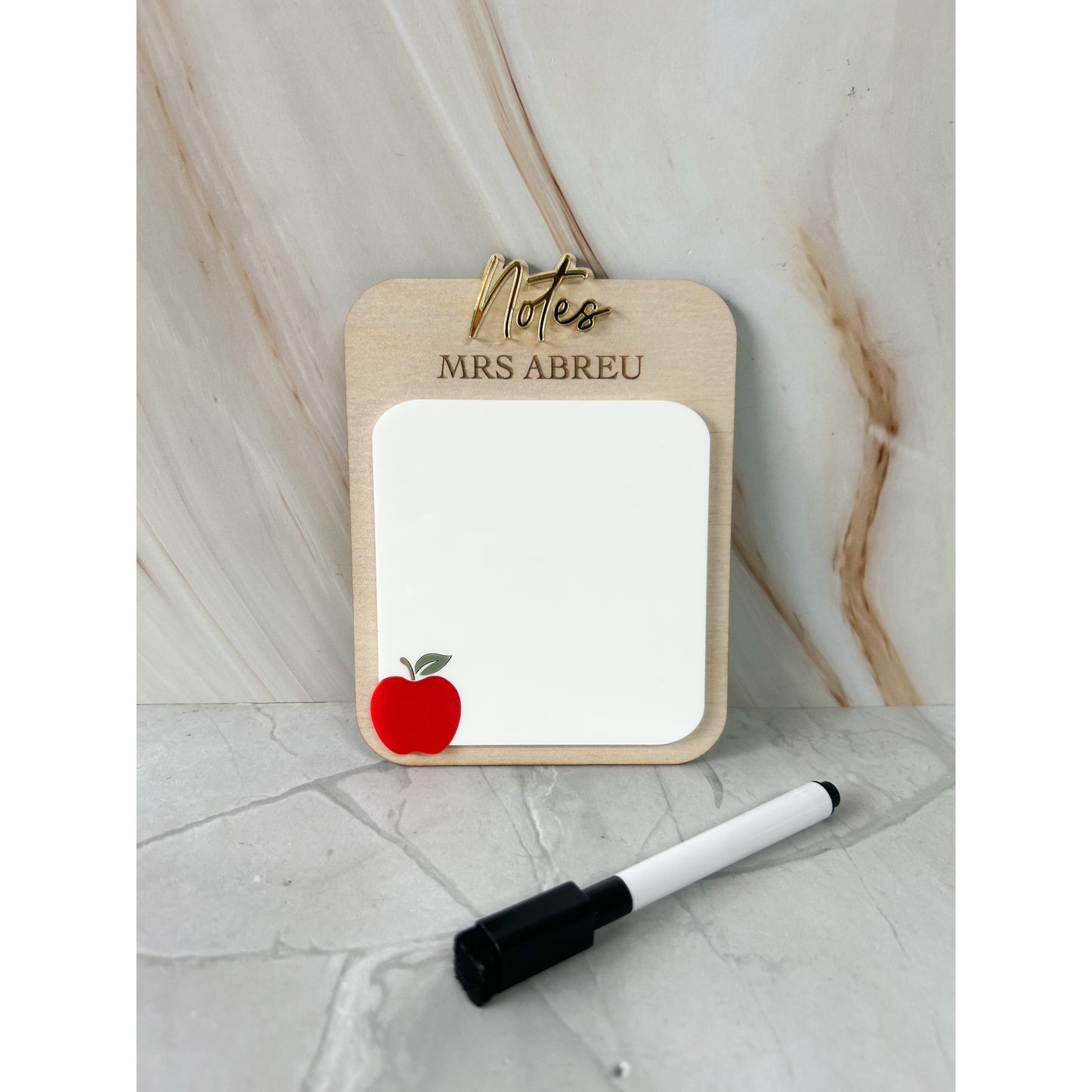 Personalised Reusuable Whiteboard Notepad - Apple