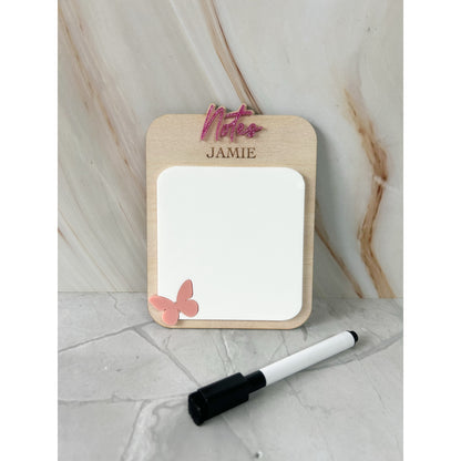 Personalised Reusuable Whiteboard Notepad - Butterfly