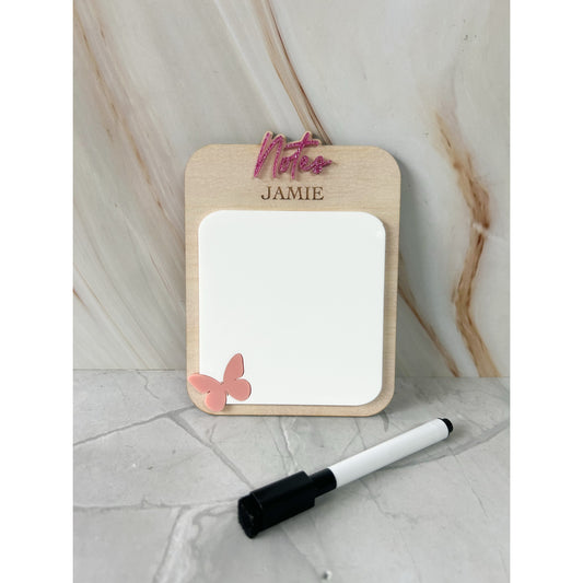 Personalised Reusuable Whiteboard Notepad - Butterfly