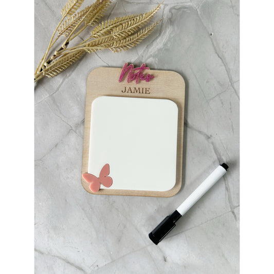 Personalised Reusuable Whiteboard Notepad - Butterfly