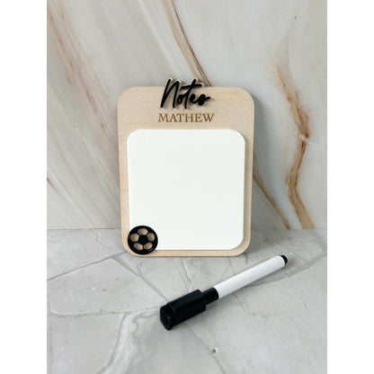 Personalised Reusuable Whiteboard Notepad - Soccerball