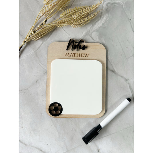 Personalised Reusuable Whiteboard Notepad - Soccerball
