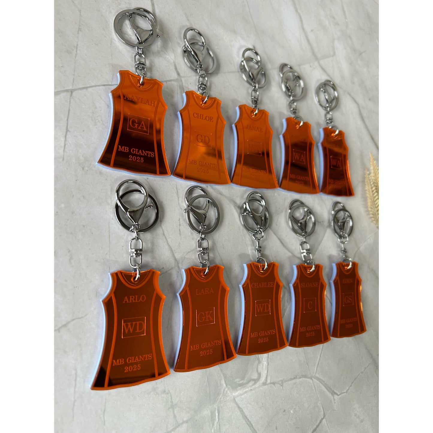 Netball Dress Keychains
