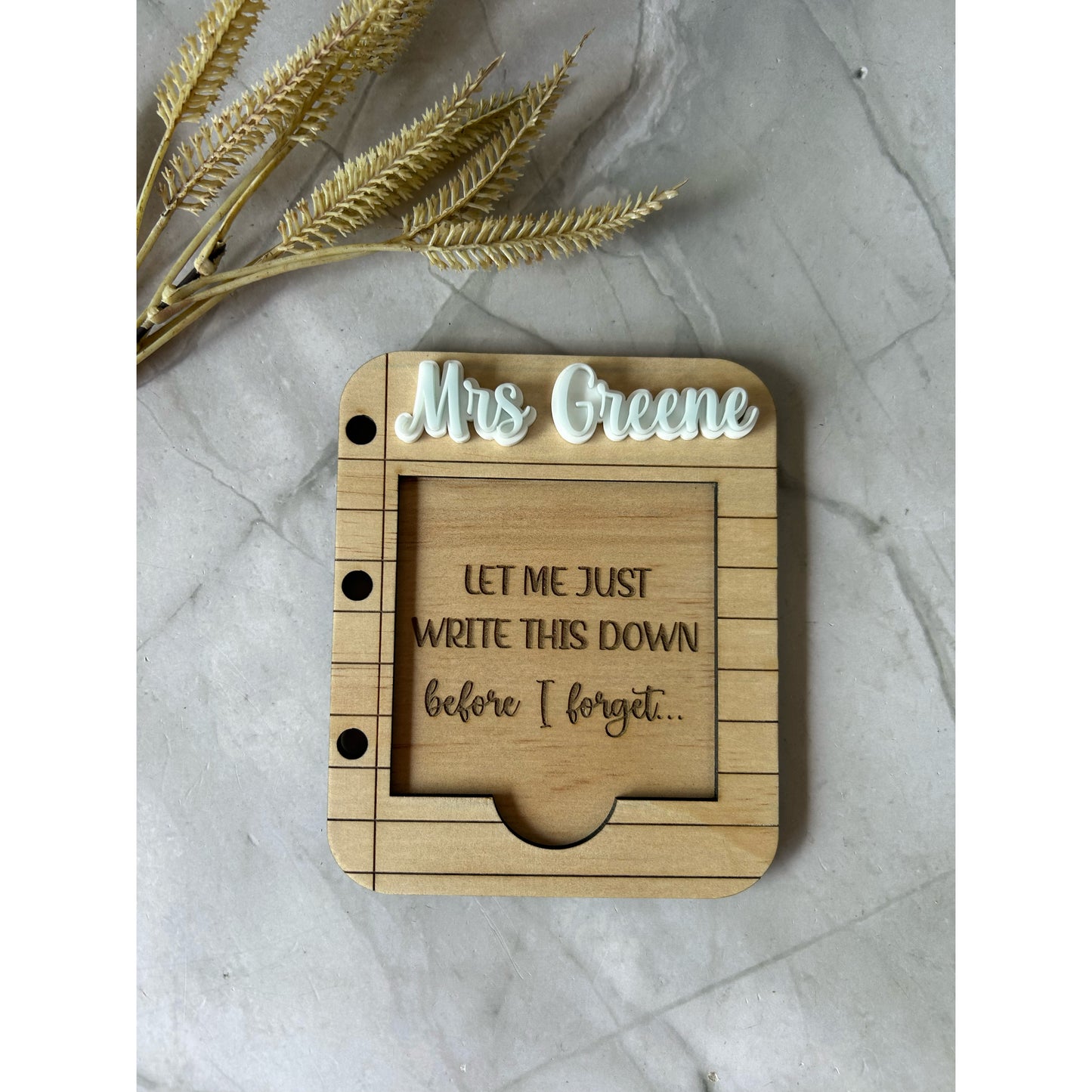 Personalised Sticky Note Holder