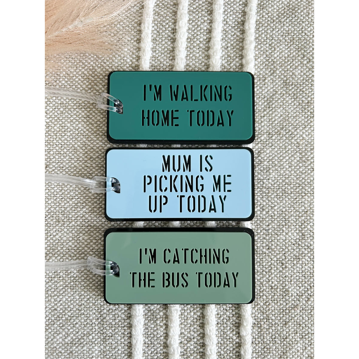 After school bag tags