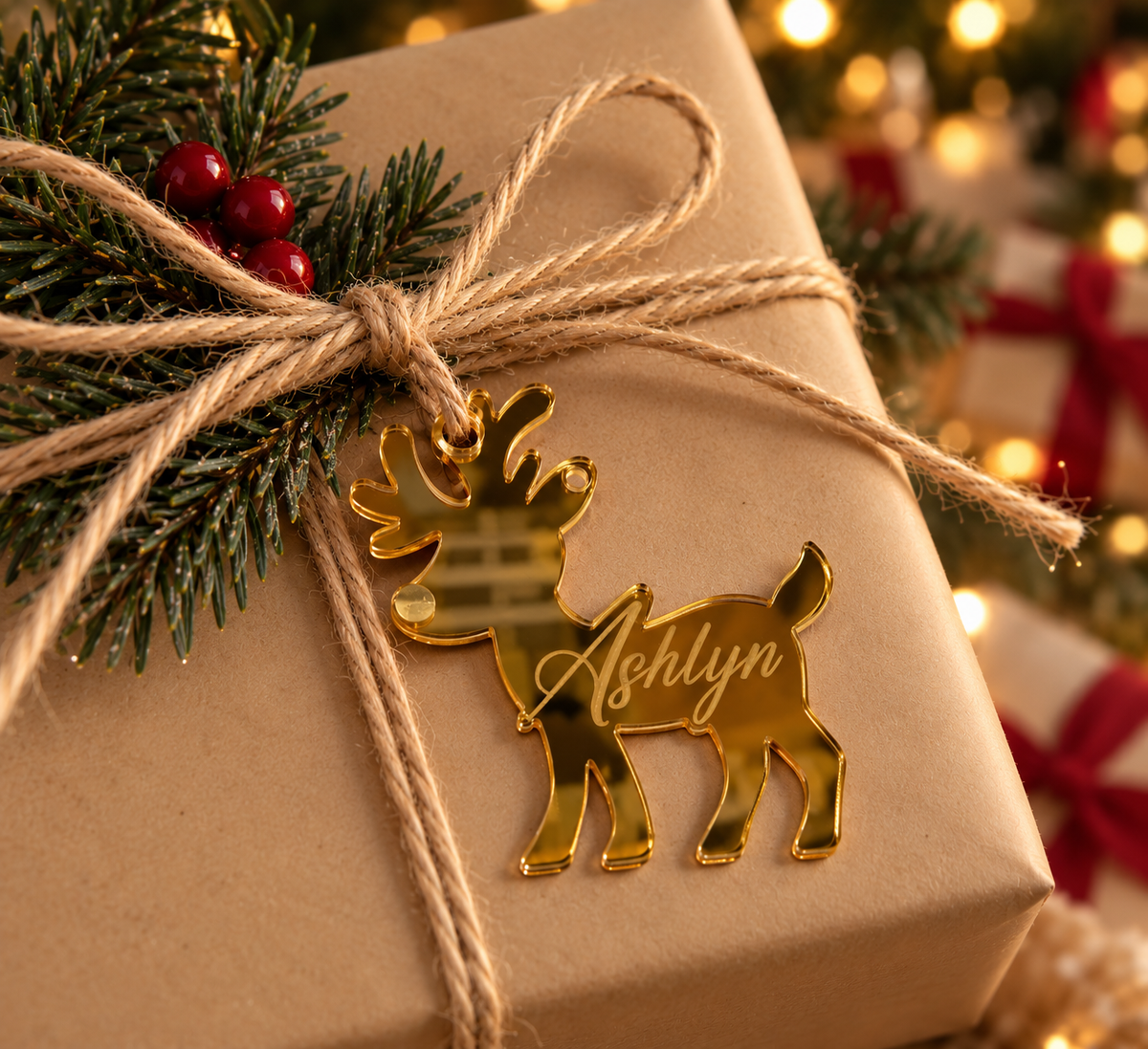 Reindeer Christmas Tags - Pk 3