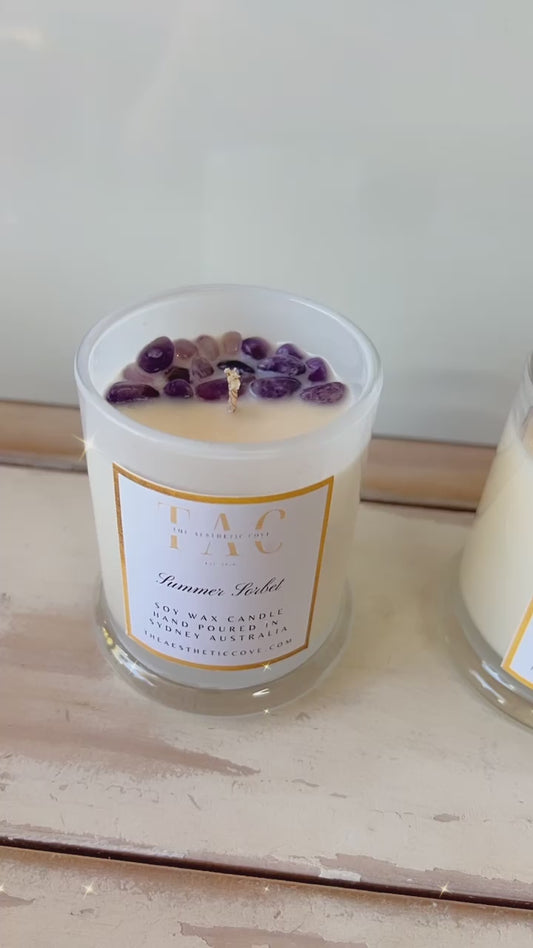 Crystal Infused Candles - Wooden Lid -  READY TO SHIP