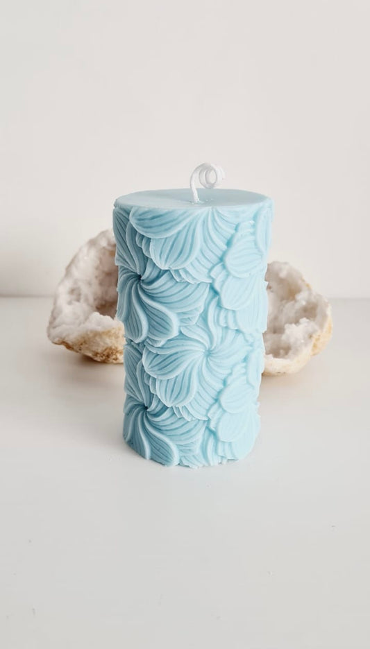 Flower Tower Candle - Baby Blue