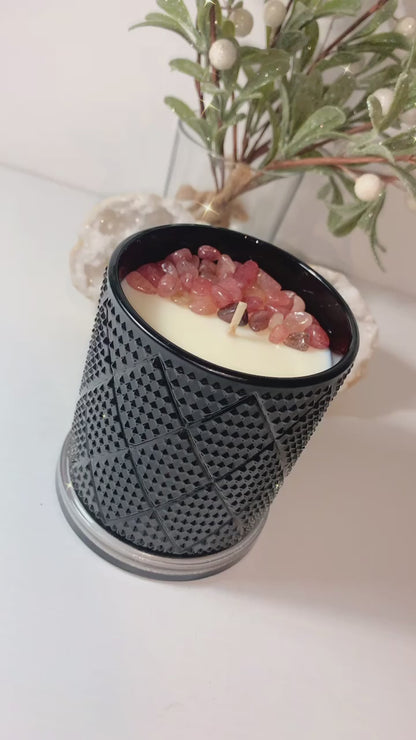 Strawberry Quartz Infused Diamond Candle