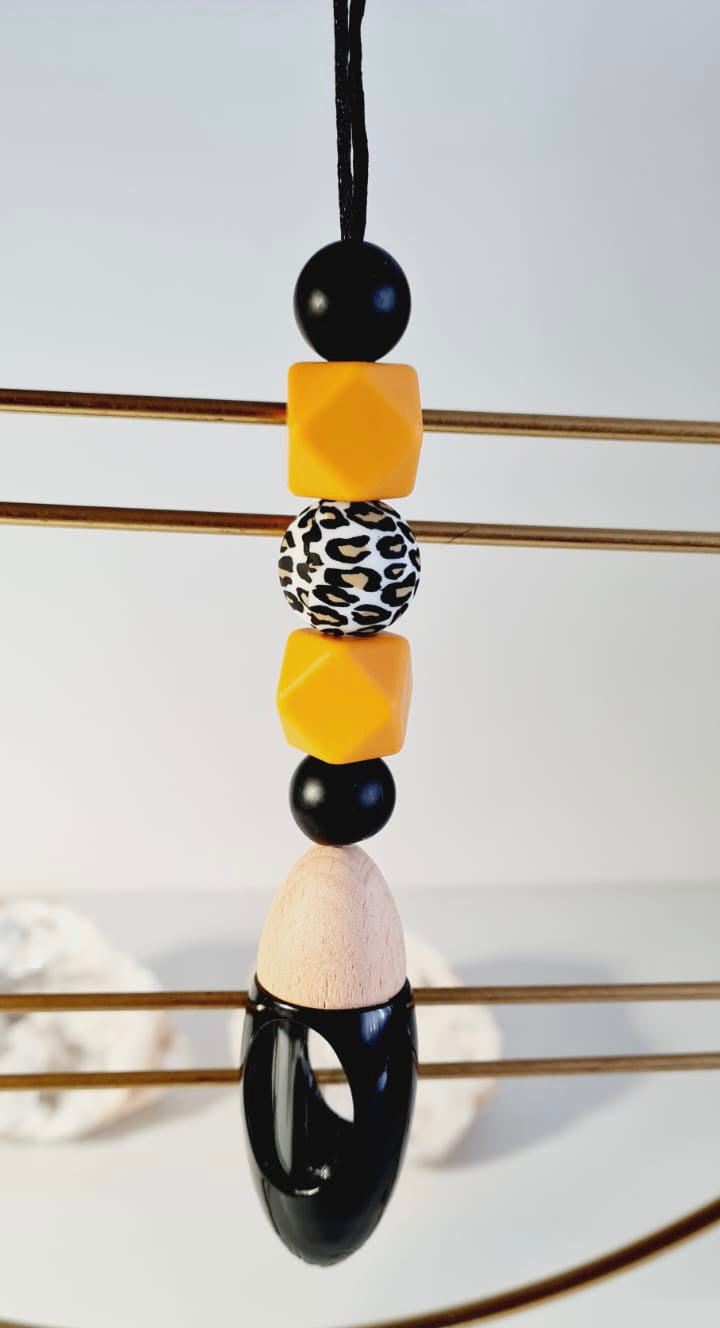 Delilah silicone beaded car diffuser with a wooden lid, hanging air freshener