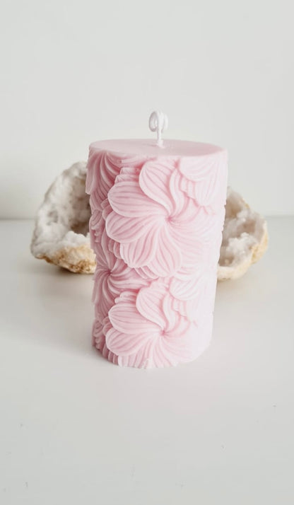 Flower Tower Candle - Baby Pink