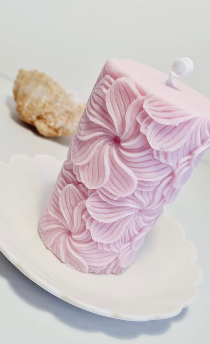 Flower Tower Candle - Baby Pink