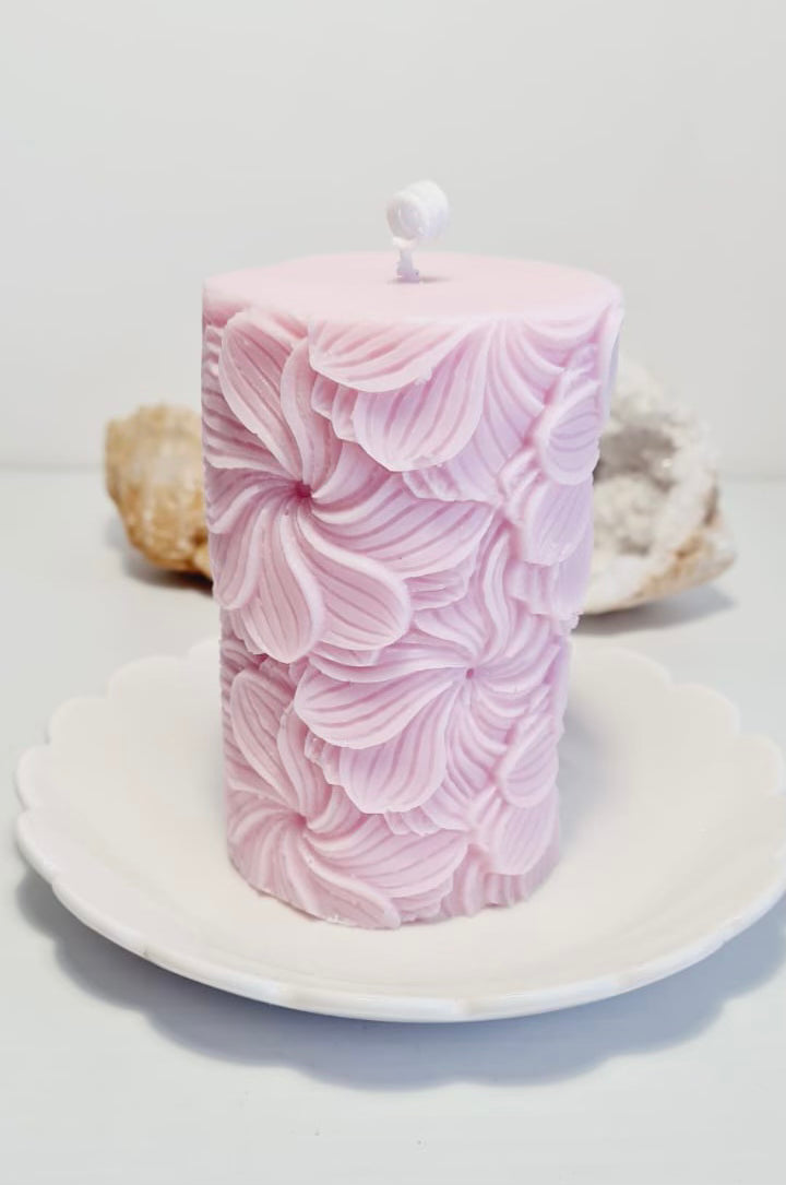 Flower Tower Candle - Baby Pink