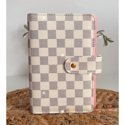 White Luxe Checkered Budget Binder