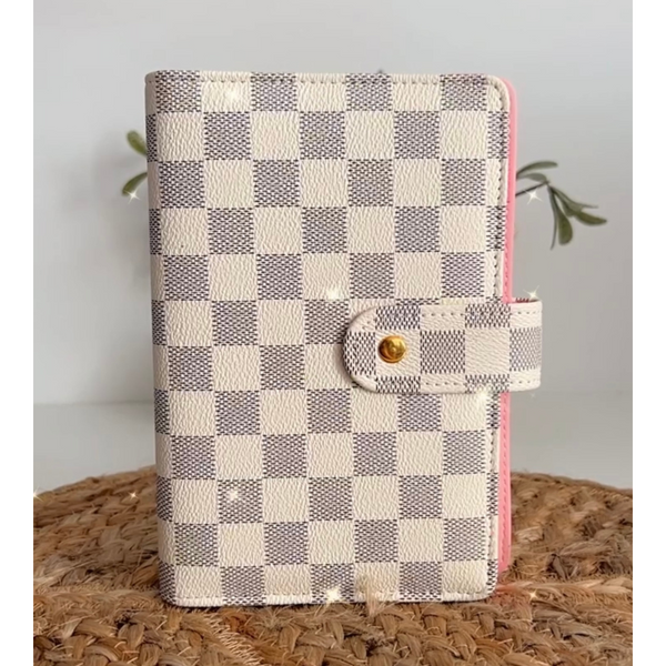 White Luxe Checkered Budget Binder