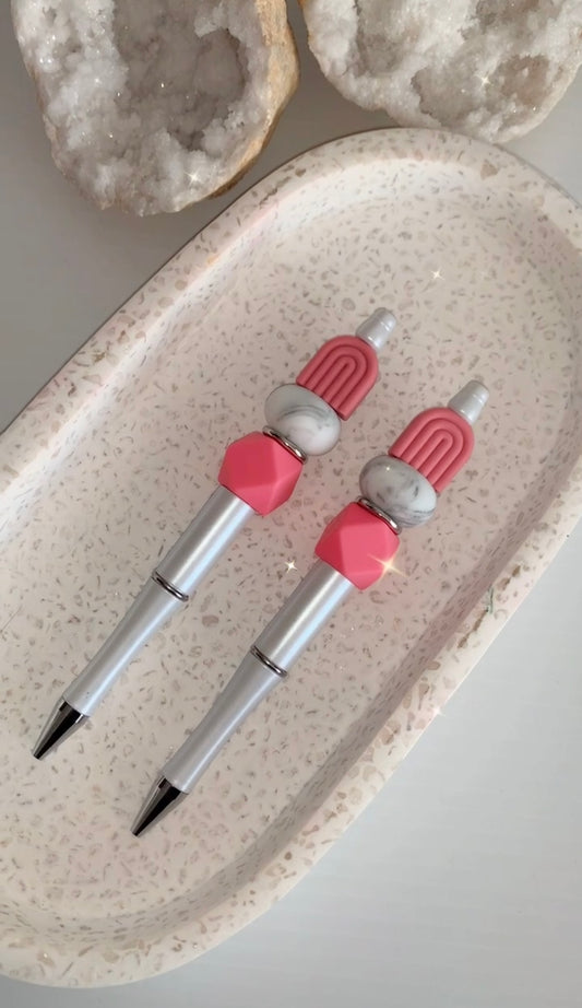 Pink Arch Beaded Pen