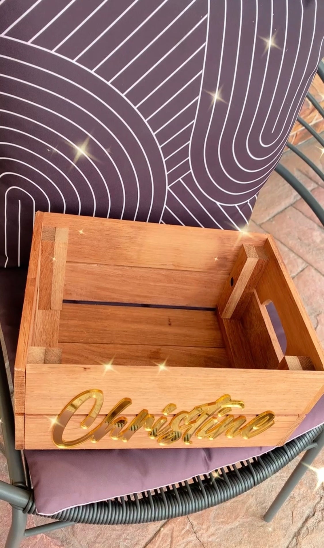 Wooden Crate Personalised with Acrylic Name, photo 2