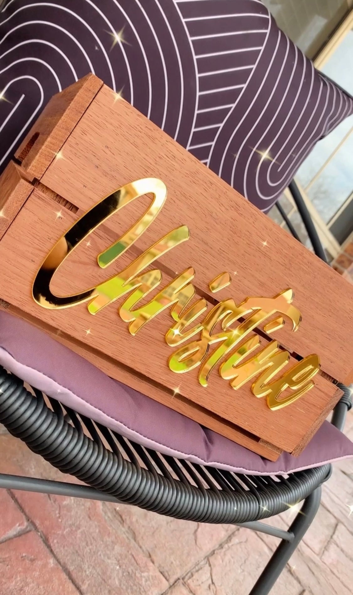 Wooden Crate Personalised with Acrylic Name, photo 3