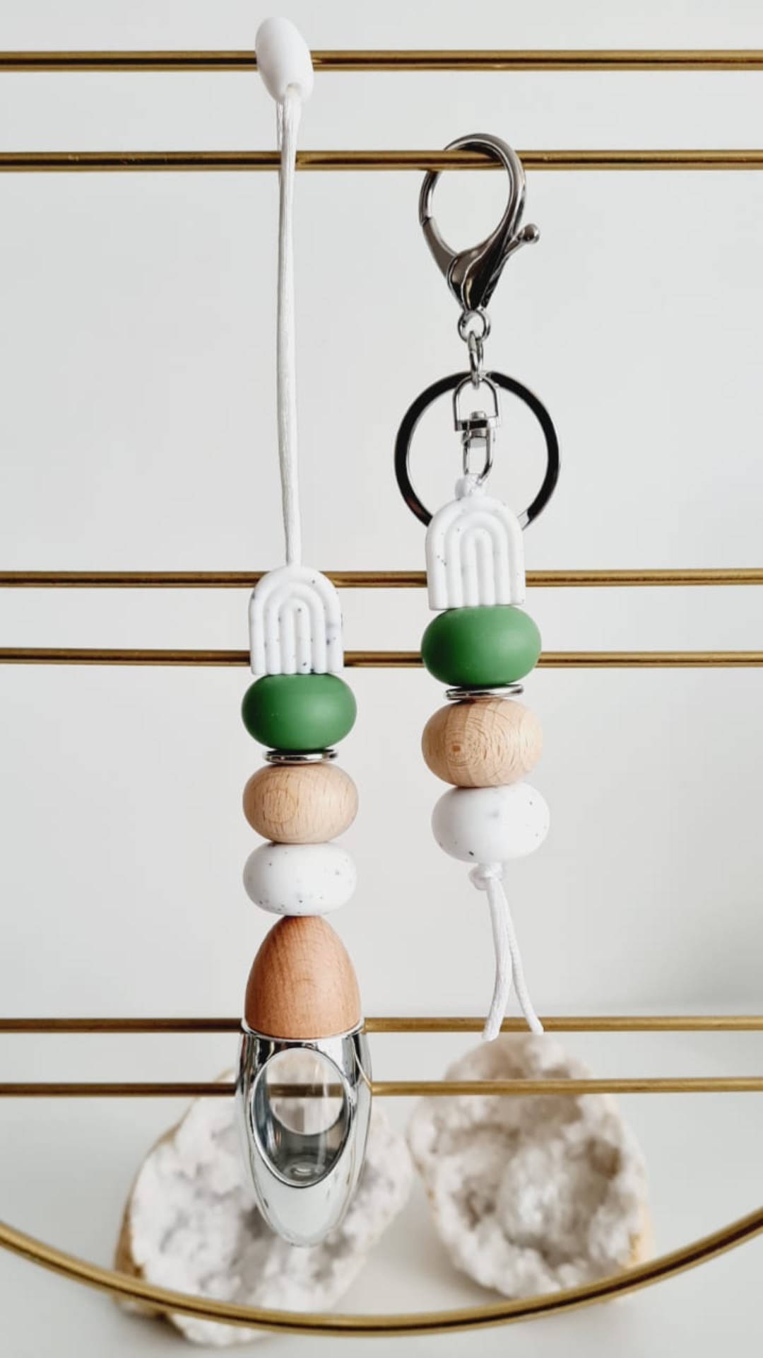Amelia matching beaded car diffuser and keychain set, hand-strung in Sydney