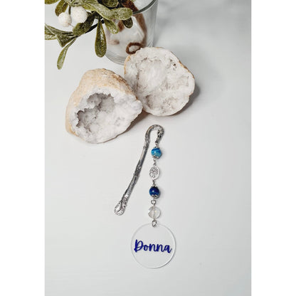 Blue Agate Gemstone Bookmark