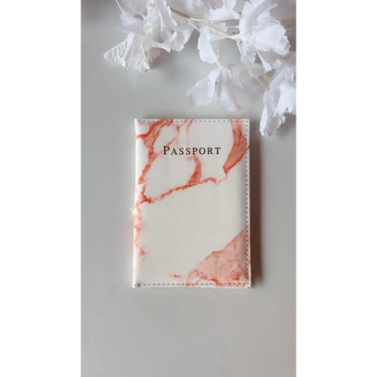 Peach Marble Passport Holder